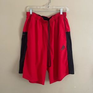 Adidas Red & Black Basketball Shorts.